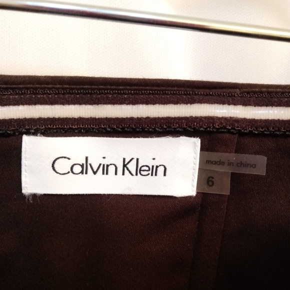 Calvin Klein Cotton Strapless Brown Mini Dress - Picture 3 of 8